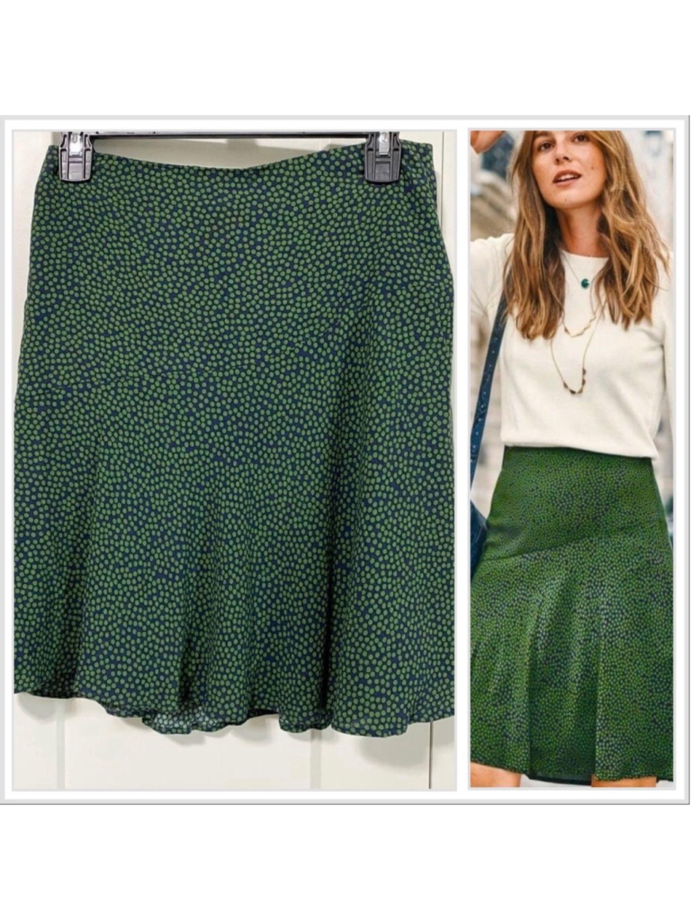 Boden Virginia Skirt Navy Cluster spot polka dots above knee size 2R